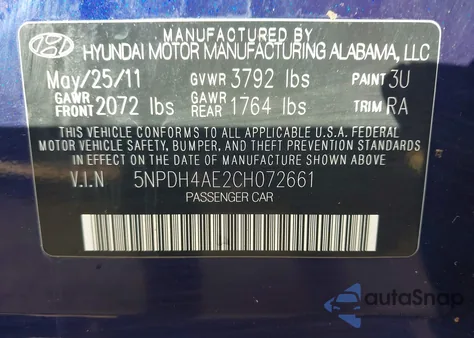 2012 Hyundai Elantra Gls from USA, damaged, VIN 5NPDH4AE2CH072661